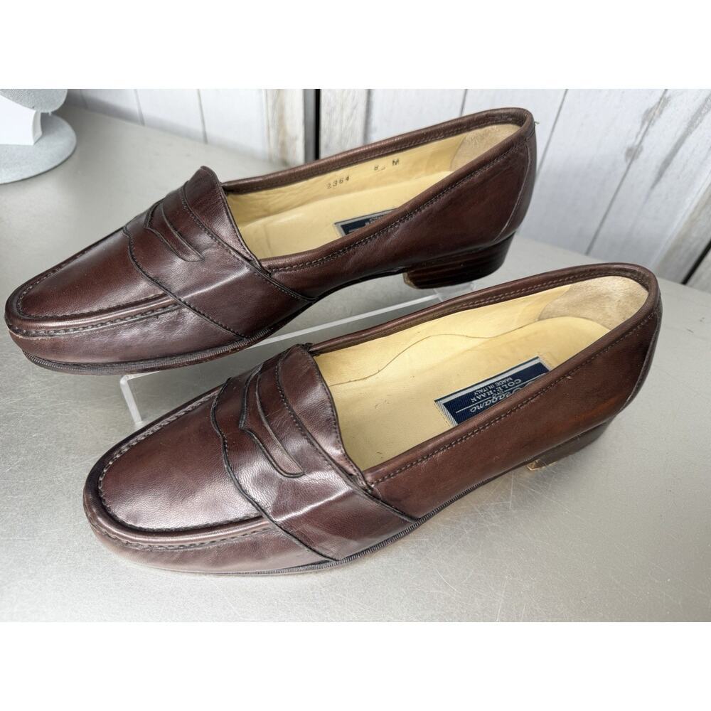 Cole Haan BRAGANO Italy Brown Smooth Leather Loafers Shoes Men’s 8 Womens 9/9.5